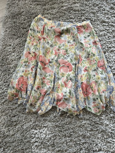 Polo Ralph Lauren Georgette Handkerchief Skirt In Rose Floral Size 4 27” W A1 - Picture 6 of 8