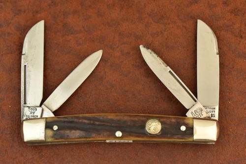 HEN & ROOSTER BERTRAM CUTLERY SOLINGEN GERMANY STAG CONGRESS KNIFE NICE (21771)