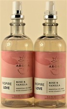 QTY 2 - Bath Body Works INSPIRE LOVE - ROSE VANILLA Essential Oils Mist 5.3oz