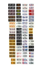 1/64 scale model car assorted Texas license plates state tags