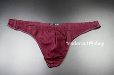 Hom Men Bordeaux red freddy cotton stretch G-string thong underwear size L XL