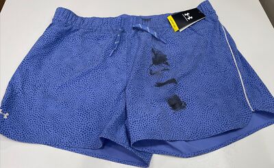 Under Armour Women's Purple Patterned Work Put Shorts- With Dirty Marks-size2XL