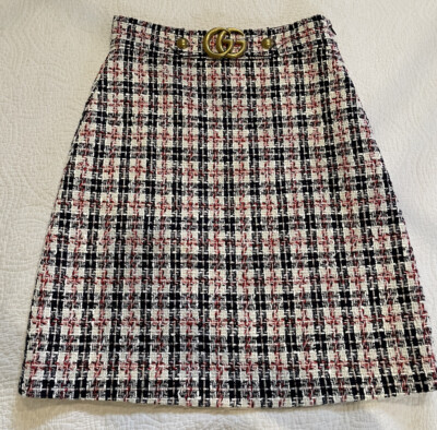 【関税込み】gucci Lame tweed skirt Gucci Checked lamé tweed miniskirt Gucci