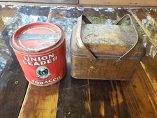 Lot 2 Vintage Pipe Union Leader Cut Plug Smoking Tobacco Tin/Can Advertising 