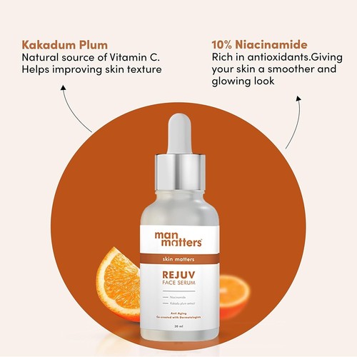 Man Matters Rejuv Face Serum | Radiant Skin, Fights Acne, Acne Scars, Aging 30ml - Picture 3 of 7