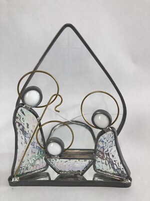 Stained Glass 3D Nativity Scene Wire Mirror Base 5  High Beautiful Design Detail