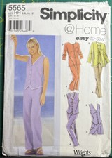 SIMPLICITY 5565 MISSES' SIZES 6-8-10-12 PANTS CAPRIS SHORTS TOPS PATTERN UNCUT