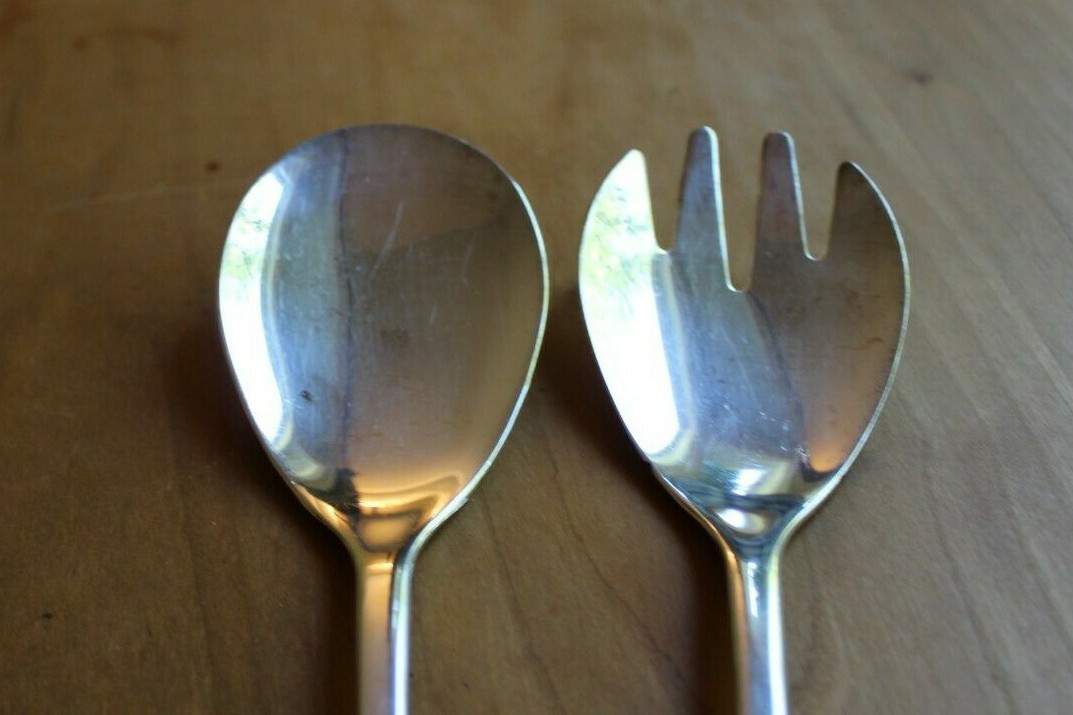 MK Zn4 Vintage Silver Plated Salad/Serving Fork & Spoon Set