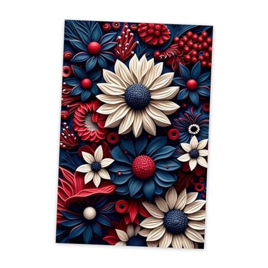 5D Patriotic Floral Diamond Art Painting Kits, Patriotic Diamond Painting