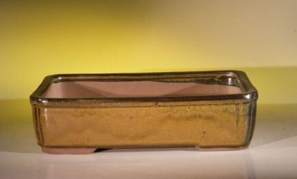 Olive Green Ceramic Bonsai Pot Rectangle Imported OD: 11.5"x8.5"x3.0" - Picture 1 of 1