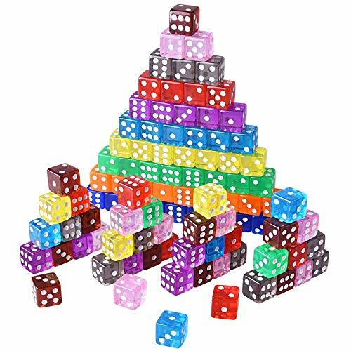 AUSTOR 100 Pieces 6 Sided Game Dice Set 10 Pearl Colors Assorted Colors - Picture 25 of 91