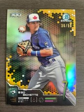 2019 Bowman Chrome Bo Bichette Scouts Top 100 Prospect Gold Refractor serial /50