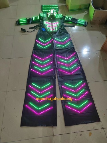 LED Robot Colors Change Suit Clothes Dance Party Luminous Costume Remote Control - Picture 9 of 10