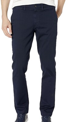 Lacoste Regular Fit Flat Front Navy Blue Stretch Chino Pants 33 x 34 Fast Ship
