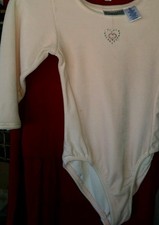 NWOT FREESTYLE DANSKIN Girls Pink Long Sleeve Velvet Dancewear w/Sequins SZ 7/8