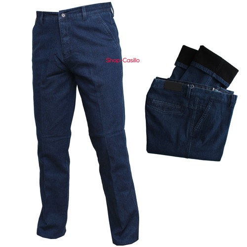 Jeans Uomo Tasca America Felpato Classico Vita Alta Invernale Pantalone Mastino - Foto 3 di 9
