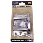 Wright Screen Door Hardware Stainless Steel Self Closing Hinge & Latch Kit NEW