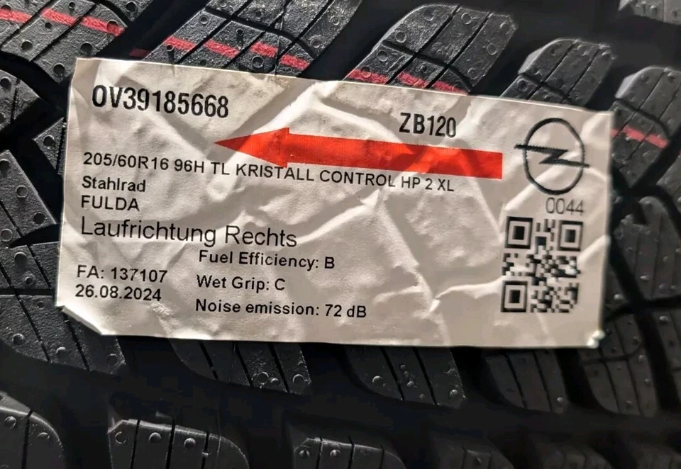Winterkomplettrad-Satz Opel Combo e 205-60R16 Fulda Winterrad 99 - Bild 3 von 4
