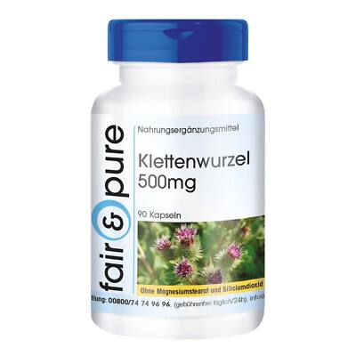 Klettenwurzel 500 mg - 90 Kapseln mit Zink für Haut, Haare und Nägel - vegan