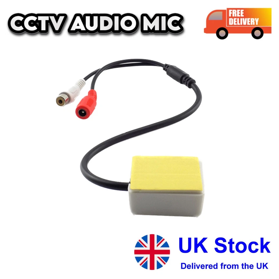 Micrófono MIC de audio de voz autoadhesivo CCTV con salida RCA para DVR CCTV Foto 2 de 4