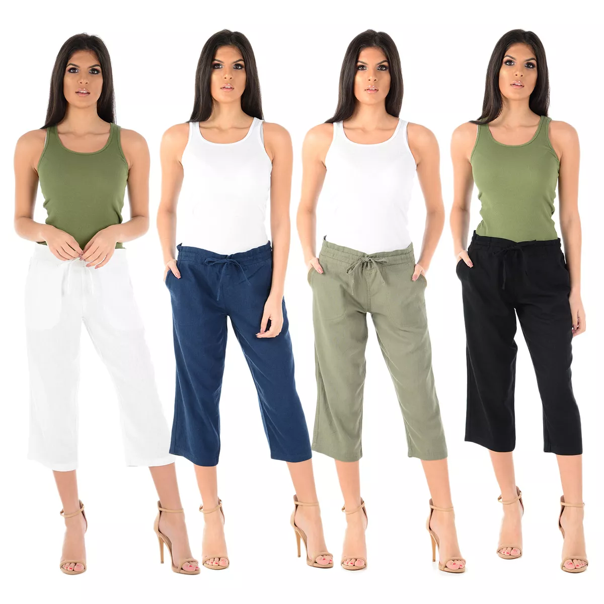 Capri Pants for Women Workout Cargo Pants 3/4 Length Summer Casual Lounge  Capris Slacks with Multi Pockets - Walmart.com