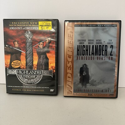 Highlander Endgame/Highlander 2 Renegade Version DVD Lot