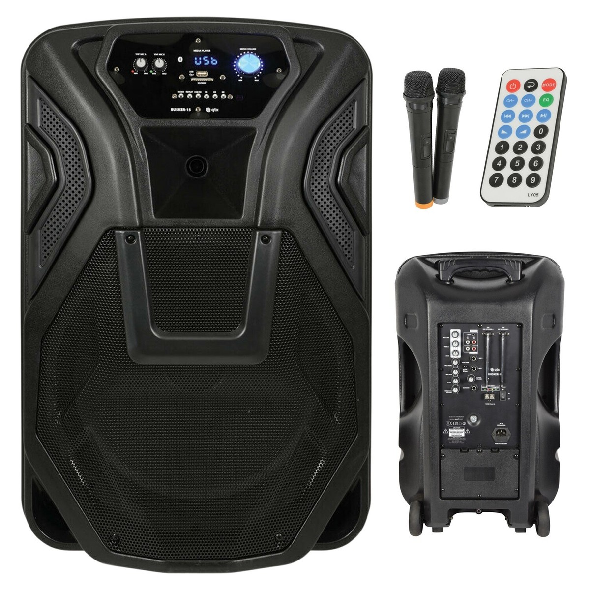 QTX Busker 12 Portable USB Bluetooth DJ Band Karaoke 12