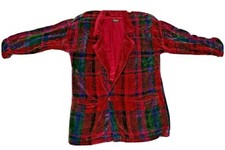 *Rare* VTG Loominus Handwovens Rayon Chenille L/XL Long Jacket Womens USA Made