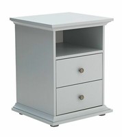 Heathland 2 Drawer Bedside Table Grey Modern and Functional Bedroom Storage