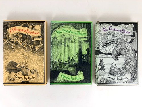 Earthsea Trilogy Ursula Le Guin 1st UK ed/early prints HC DJ 1973 VG set of 3 - Bild 1 von 18