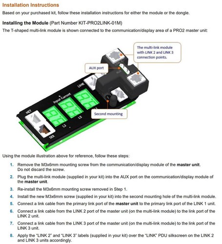 Server Technology KIT-PRO2LINK-01M PRO2 Multi-Linking Module Kit for PRO2 PDUs - Picture 4 of 5