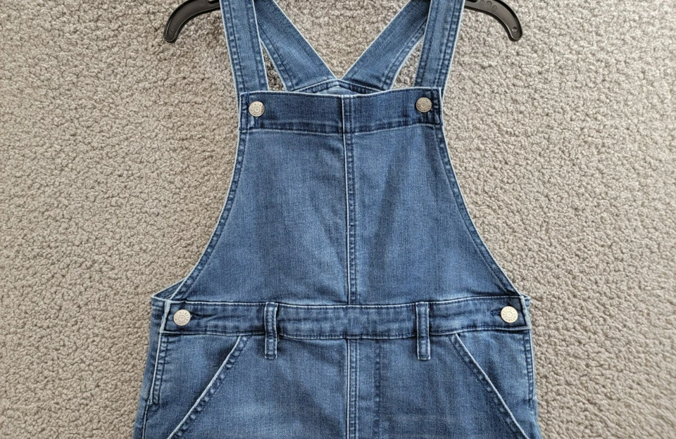 Falda Epic Threads Linaria Niñas Grandes 14 Azul Oscuro Denim Bolsillos Correa con Botones Foto 3 de 4