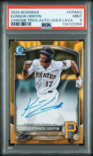 Konnor Griffin /50 Auto Prospect Gold Lava 2025 Bowman SSP MINT PSA 9
