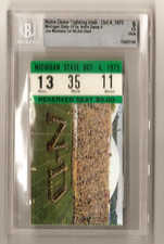 Joe Montana First NCAA College Start 10/4/1975 Notre Dame BGS 5 Ticket Stub