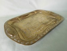 kleines Tablett Messing mit Verzierung ca.20x30cm Teller Platte Serviertablett