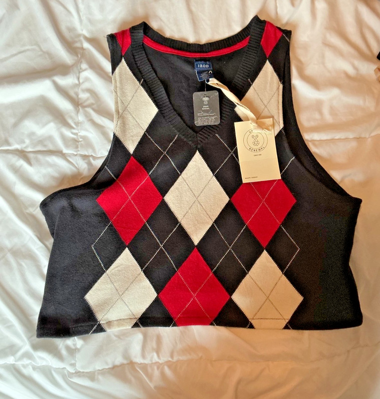 Urban Outfitters Vintage IZOD renewal argyle vest size M/L