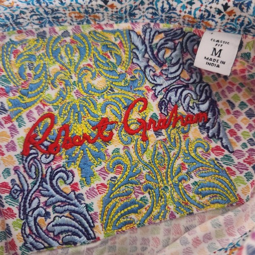 Robert Graham Pocatello Short Sleeve Shirt Button Up AOP Mens Medium $179 MSRP - Picture 9 of 11