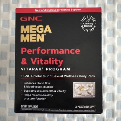 GNC Mega Men Performance & Vitality Vitapak Multivitamin 30 Packs Exp 07/2026