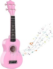 21 Inch Wooden Acoustic Guitar Musical Instrument for Beginner Pink