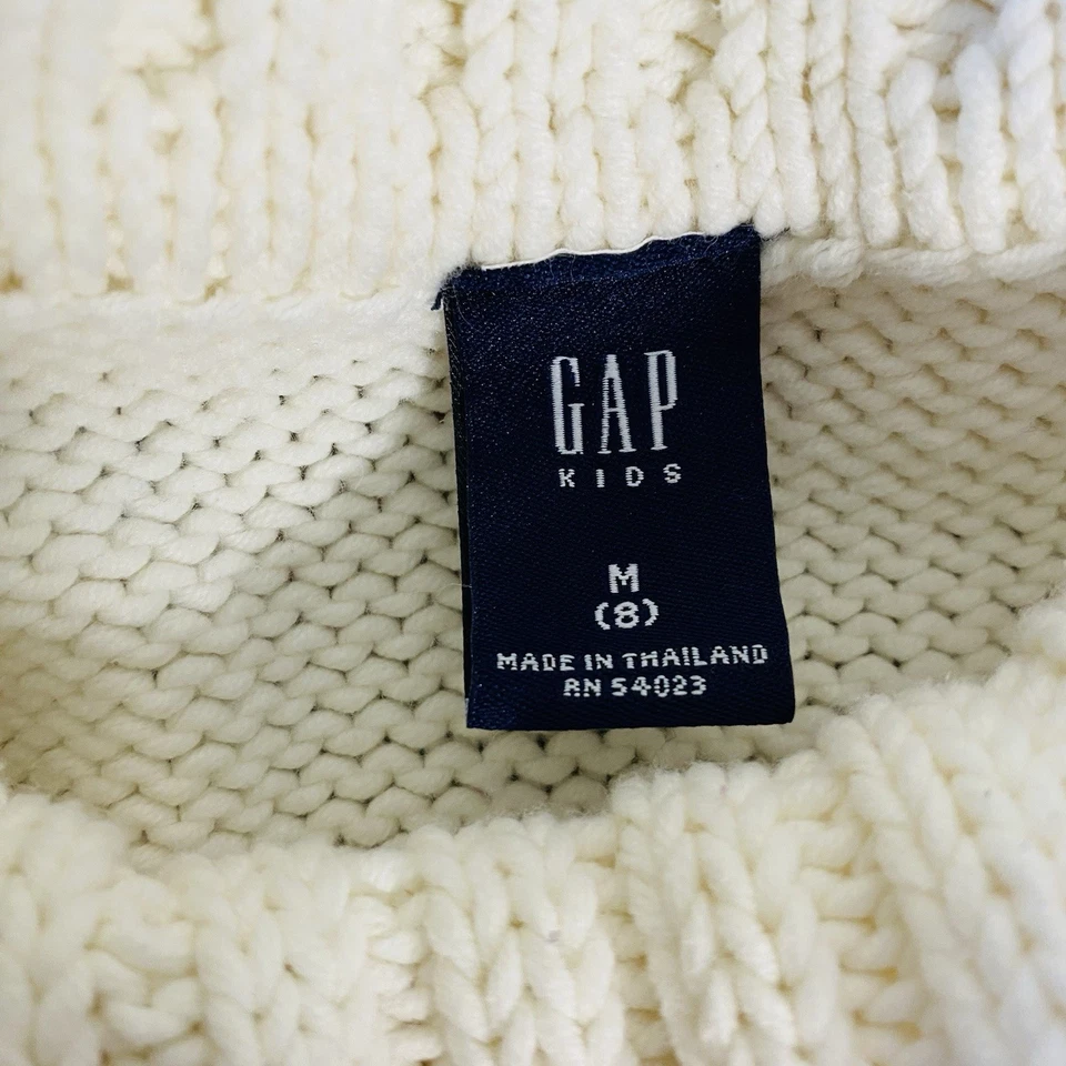 VINTAGE Y2K GAP Girls Fair Isle Turtleneck Sweater Medium 8 Colorful Chunky Knit - Image 4 of 4