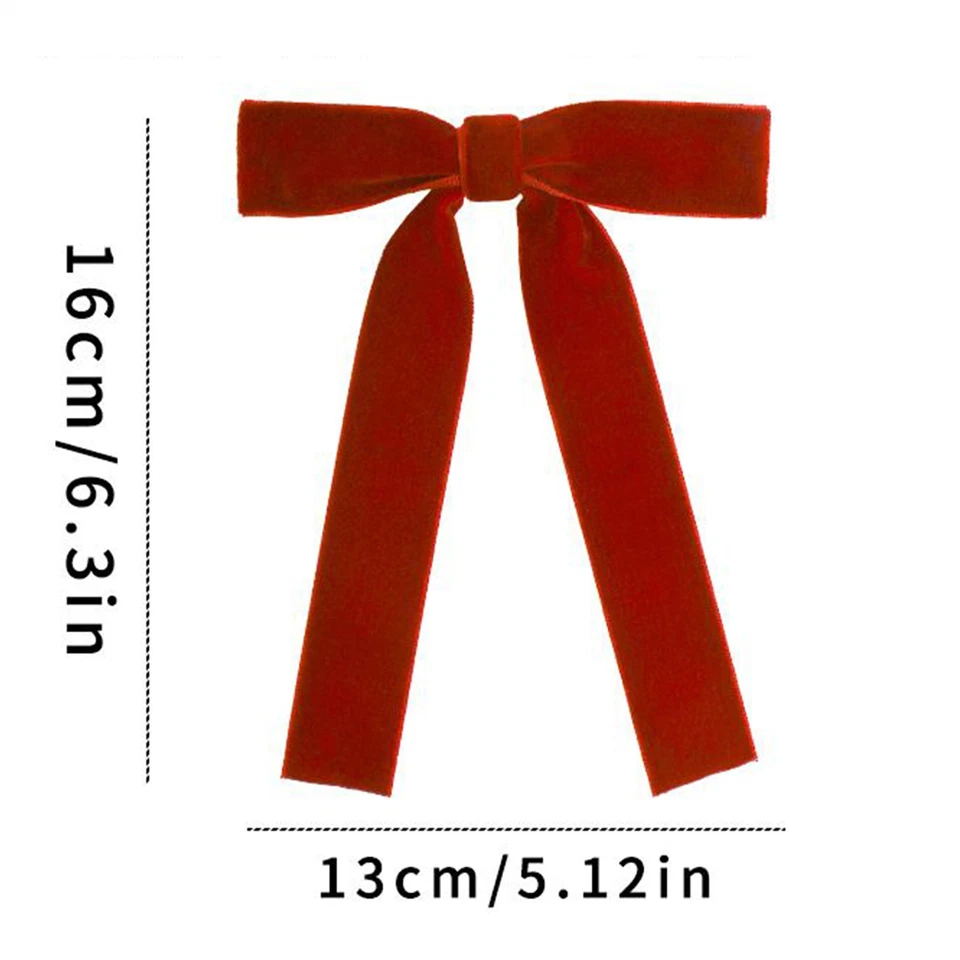 12 PIEZAS Arcos de Navidad Rojo Día de San Valentín Terciopelo Arco Árbol de Navidad Adornos Foto 2 de 4