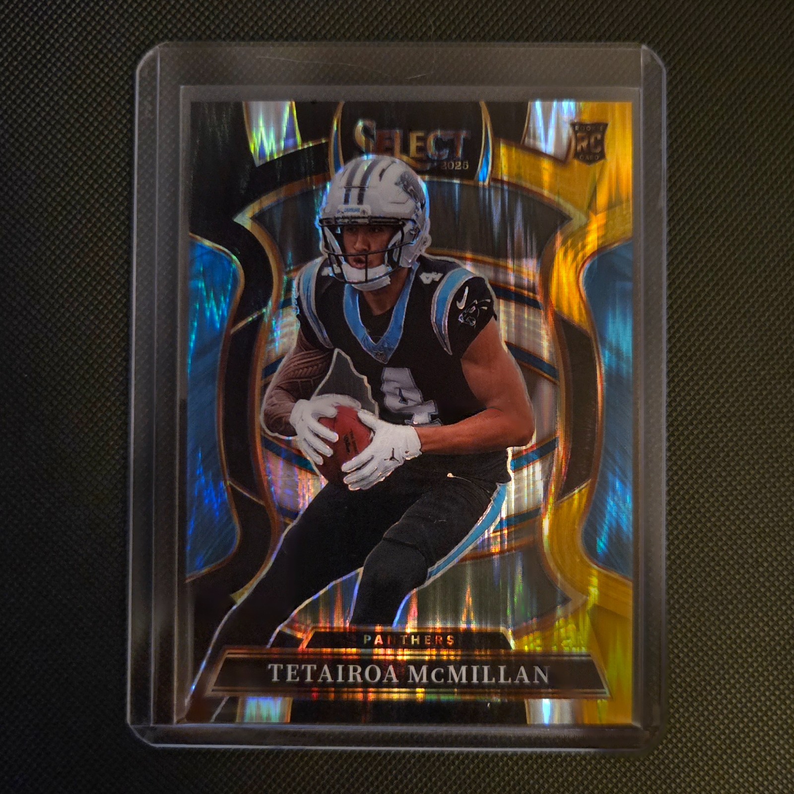 2025 Panini Select - Concourse Tetairoa McMillan #44 Black & Gold Shock Prizm RC
