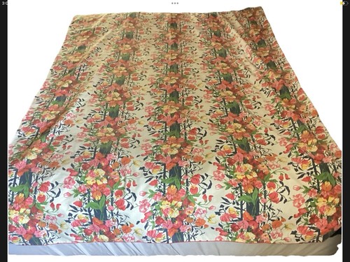 VTG Long Pink Floral Bouquet Stripped Rectangle 100”X59”Wedding Tablecloth Cover - Picture 3 of 7