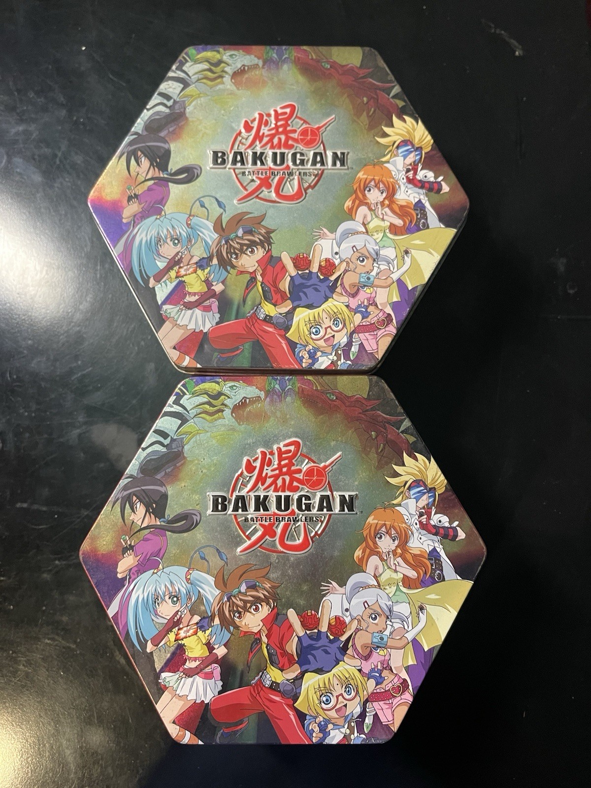 Bakugan Battle Brawlers Spin Master Metal Tins Figures G-Power Boost Cards Lot