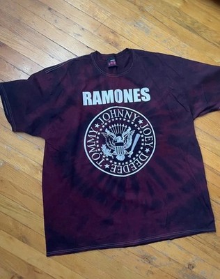 Mens Ramones 1234 Tie Dye Tee Shirt Size XXL Band Tee Purple/Burgundy Colorway