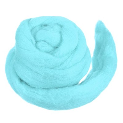Wool Roving Yarn Soft Felting Wool 50g/1.76oz Chunky Roving Yarn Sky Blue