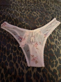 VICTORIA'S SECRET DREAM ANGELS Pink Sheer Floral Bows High Leg Brazilian NWT