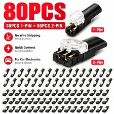 80 PCS Plug-In Quick Wire Connectors, Reusable Clamp Terminal Blocks for Cables