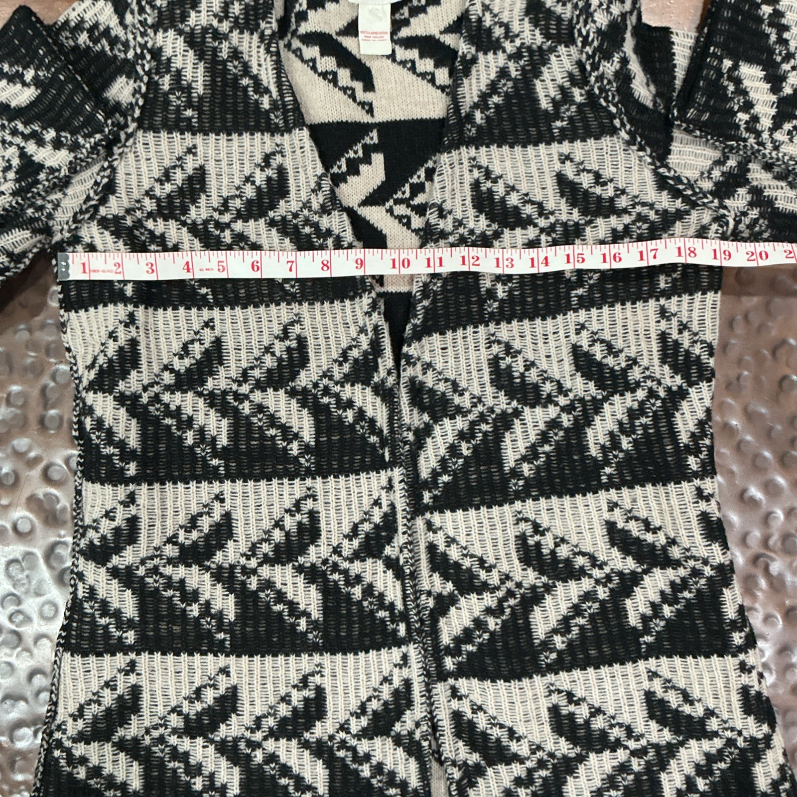 Sundance Wool Sweater Duster Jacket, Aztec, Beige… - image 9