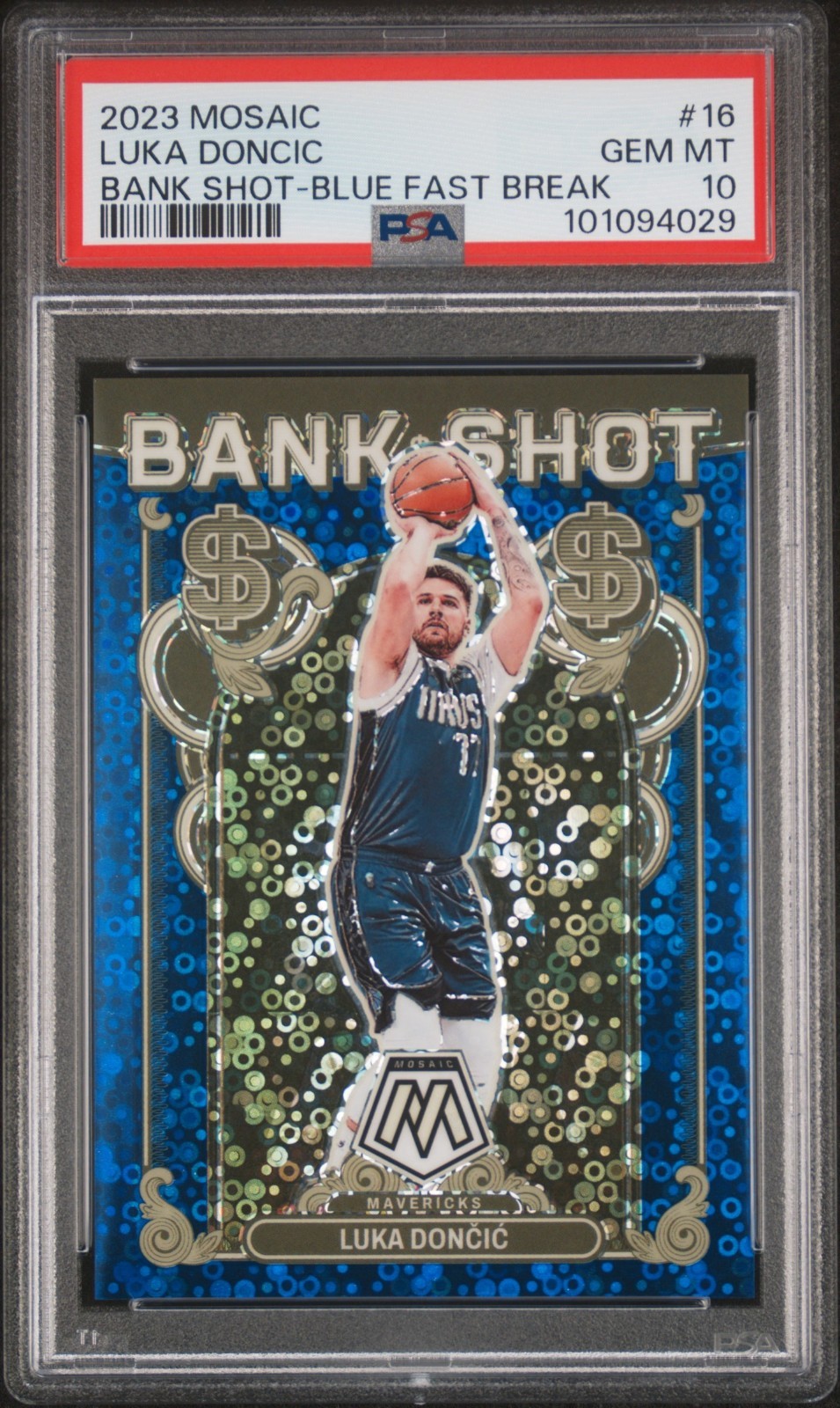 2023 Mosaic - Luka Doncic Bank Shot Blue Fast Break #16 PSA 10 /85